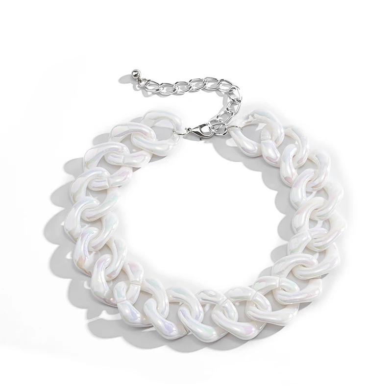 Geometric Exaggerated Hip Hop Punk White Resin Acrylic Simple Thick Chain Big Chunky Choker Necklace Fashion Women Jewelry
Geometric Exaggerated Hip Hop Punk White Resin Acrylic Simple Thick Chain Big Chunky Choker Necklace Fashion Women Jewelry