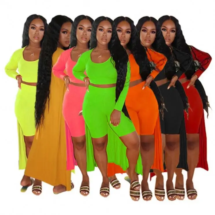 AOMEI Conjuntos de verano para mujer Solid Color Crop Top Women 3 Piece Set Clothing 2021 Summer Women Sets
AOMEI Conjuntos de verano para mujer Solid Color Crop Top Women 3 Piece Set Clothing 2021 Summer Women Sets