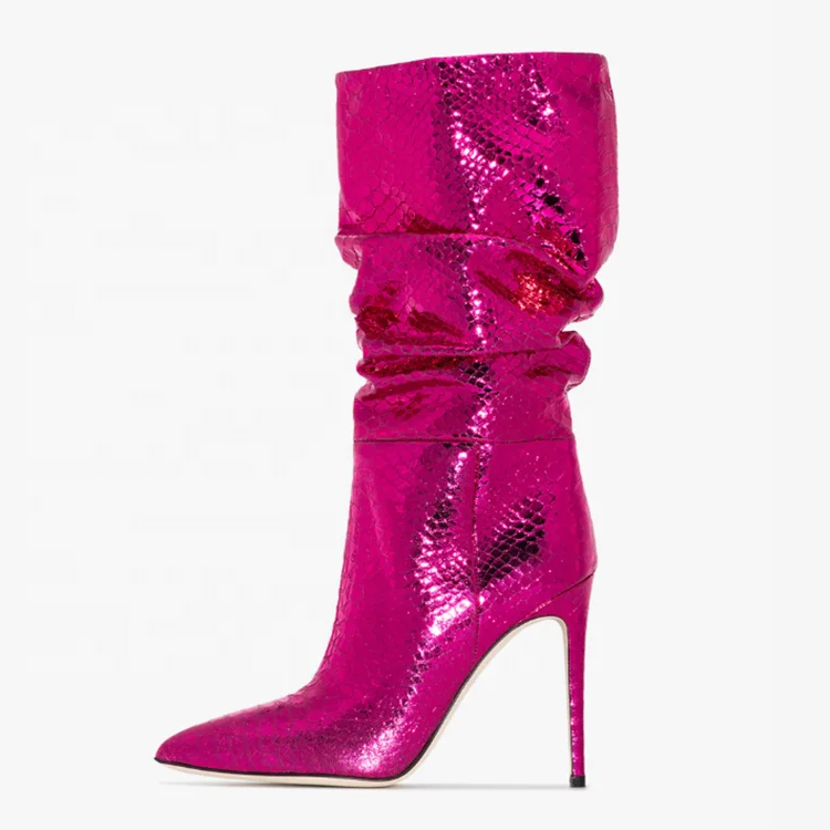 Pink Lizard Patterns Thin Heel Pointed Toe Half Knee High Women Boots Slip-on Mid-calf Women Pile Of Booties Large Size 43
Pink Lizard Patterns Thin Heel Pointed Toe Half Knee High Women Boots Slip-on Mid-calf Women Pile Of Booties Large Size 43