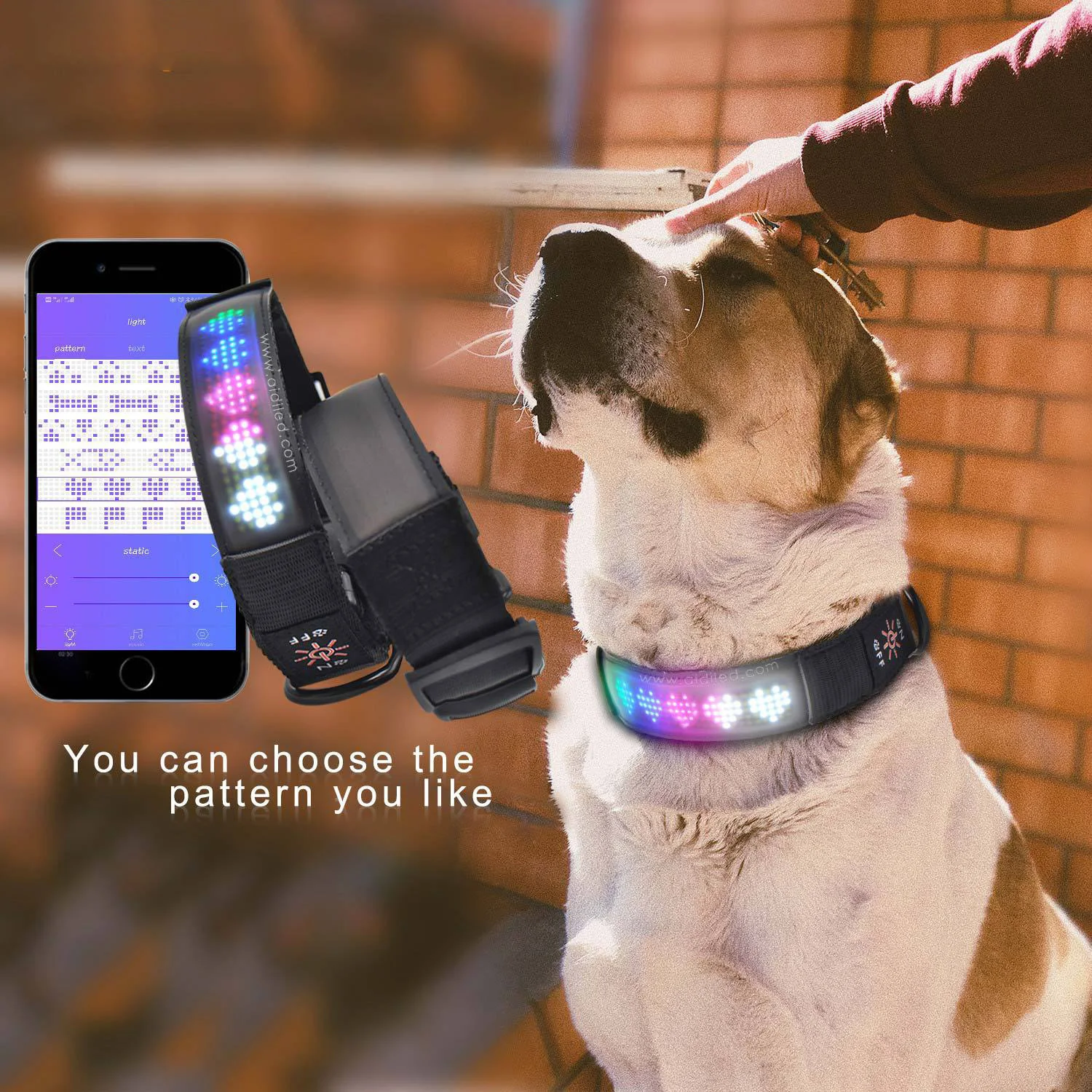 USB Rechargeable Dog Collar APP Control Led Collar Dog Collar Wifi APP Smart Phone Controlled Screen Scrolling Message, Black
USB Rechargeable Dog Collar APP Control Led Collar Dog Collar Wifi APP Smart Phone Controlled Screen Scrolling Message, Black