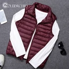 Wholesale Softshell Windproof Warm Mens Down Feather Vest Lightweight Sleeveless Jacket