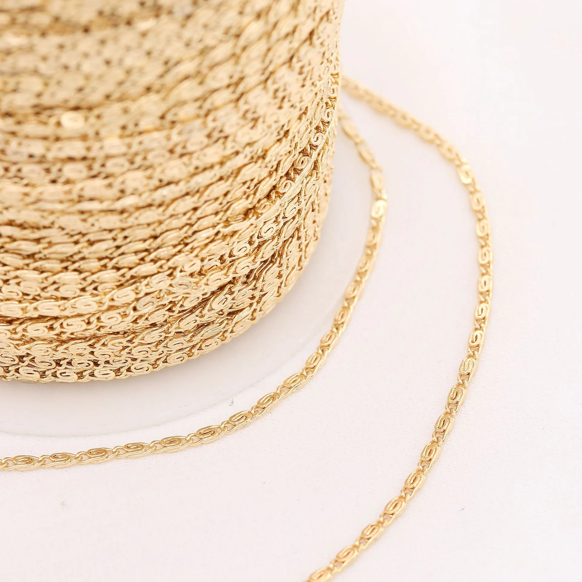 Factory Wholesale New 14K Gold Plated Jewelry Brass Chain for Necklace Bracelet Earring Making
Factory Wholesale New 14K Gold Plated Jewelry Brass Chain for Necklace Bracelet Earring Making