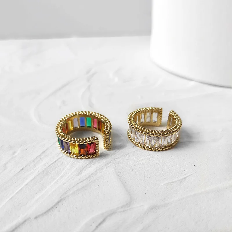 Fashion Ins Gold Plated Colorful Crystal Geometric zircon Cuff Open Adjustable Ring Gift Jewelry Rings
Fashion Ins Gold Plated Colorful Crystal Geometric zircon Cuff Open Adjustable Ring Gift Jewelry Rings