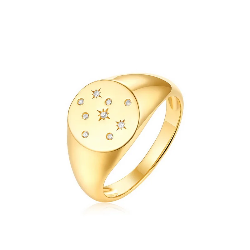 Fashionable Vintage 925 Sterling Silver Ring 14K Gold Plating Finger Men Ring With White Zircon
Fashionable Vintage 925 Sterling Silver Ring 14K Gold Plating Finger Men Ring With White Zircon