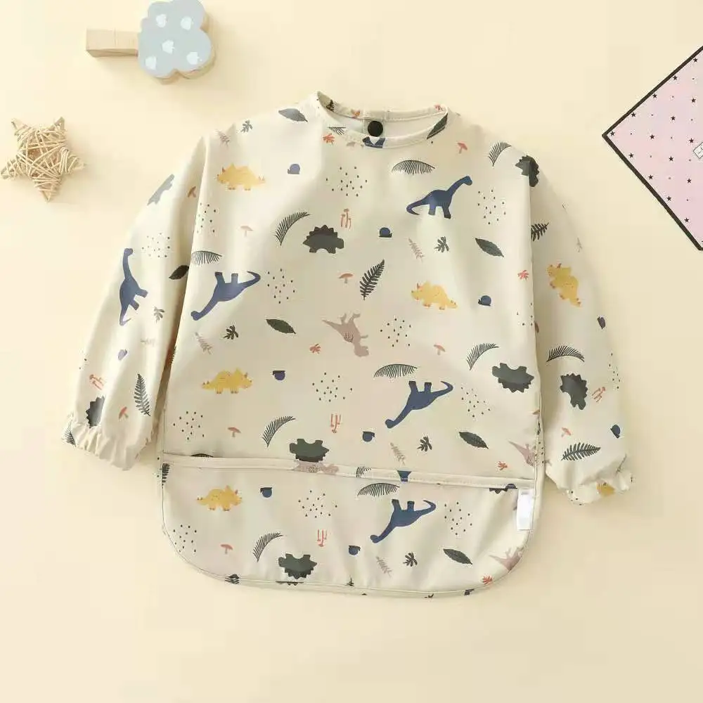New design high quality nice pattern long sleeve baby bib leather pu bib baby overclothes, Multi
New design high quality nice pattern long sleeve baby bib leather pu bib baby overclothes, Multi
