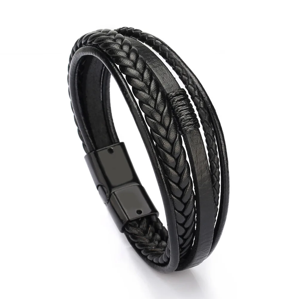 2019 New Arrival Men's Black Braided Leather Magnetic Buckle Biker Bracelet Cuff Bangle
2019 New Arrival Men's Black Braided Leather Magnetic Buckle Biker Bracelet Cuff Bangle
