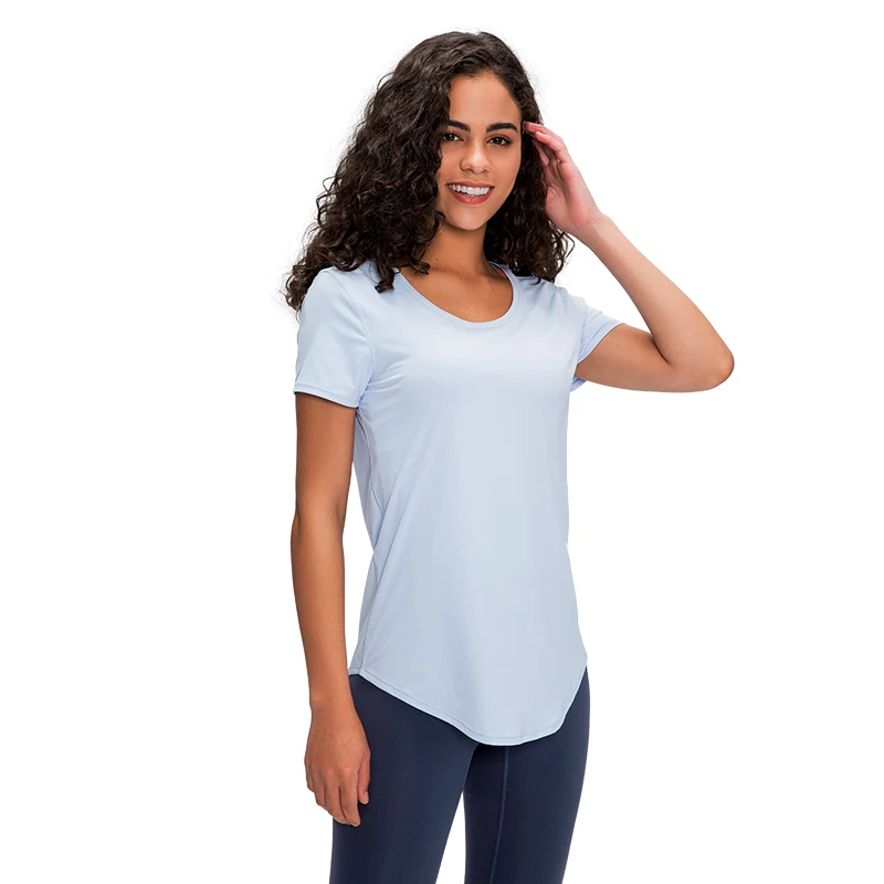 High quality Slim double-sided nude T-shirt high elastic solid color wild running sports fitness yoga t shirt, Customized colors
High quality Slim double-sided nude T-shirt high elastic solid color wild running sports fitness yoga t shirt, Customized colors