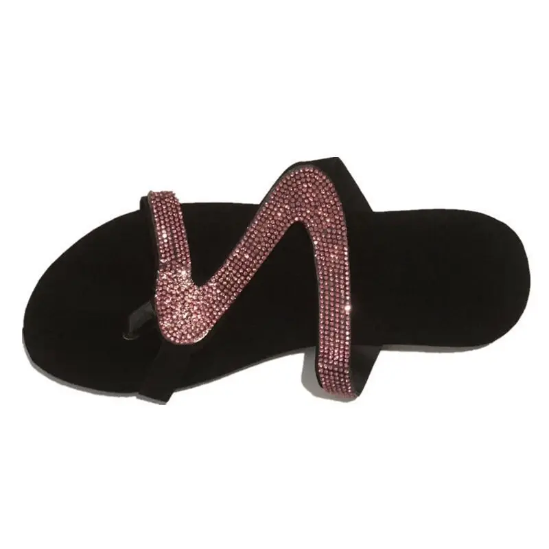 2021 new large size sandals European and American rhinestone flat sandals and slippers new women's shoes, As picture
2021 new large size sandals European and American rhinestone flat sandals and slippers new women's shoes, As picture