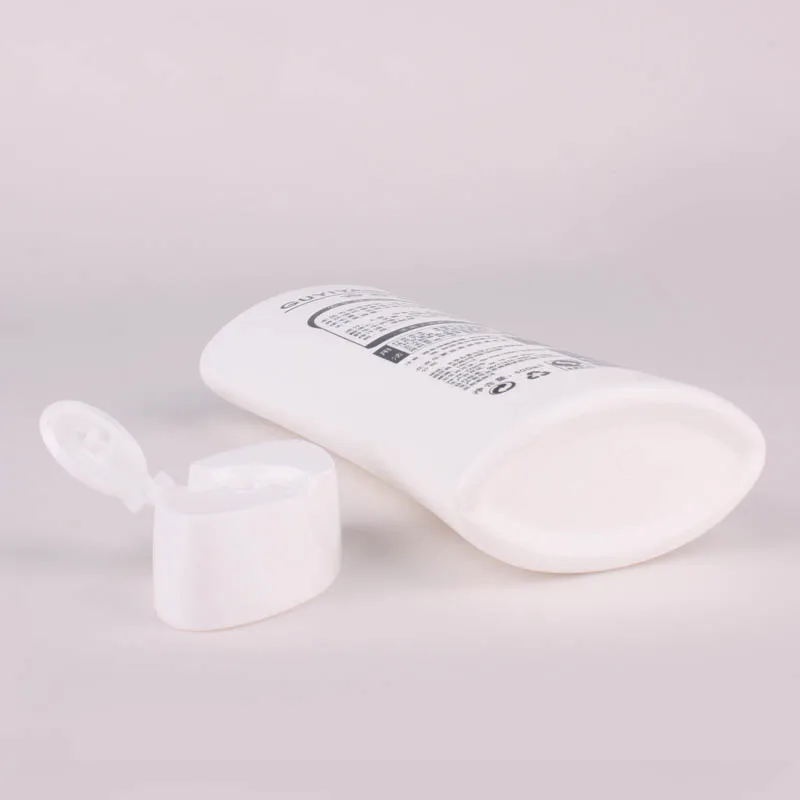 Flexible plastic container bottle packaging for shampoo with oval shape 400ml
