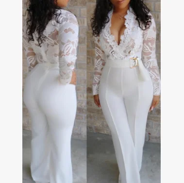 Export China Plus Size Deep V Neck Jumpsuit Women Elegant White Long Sleeve Lace Jumpsuit
Export China Plus Size Deep V Neck Jumpsuit Women Elegant White Long Sleeve Lace Jumpsuit