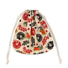 Customized 220gsm100%cotton canvas bag drawstring cosmetic bag silk printing jewelry pouch for promotional