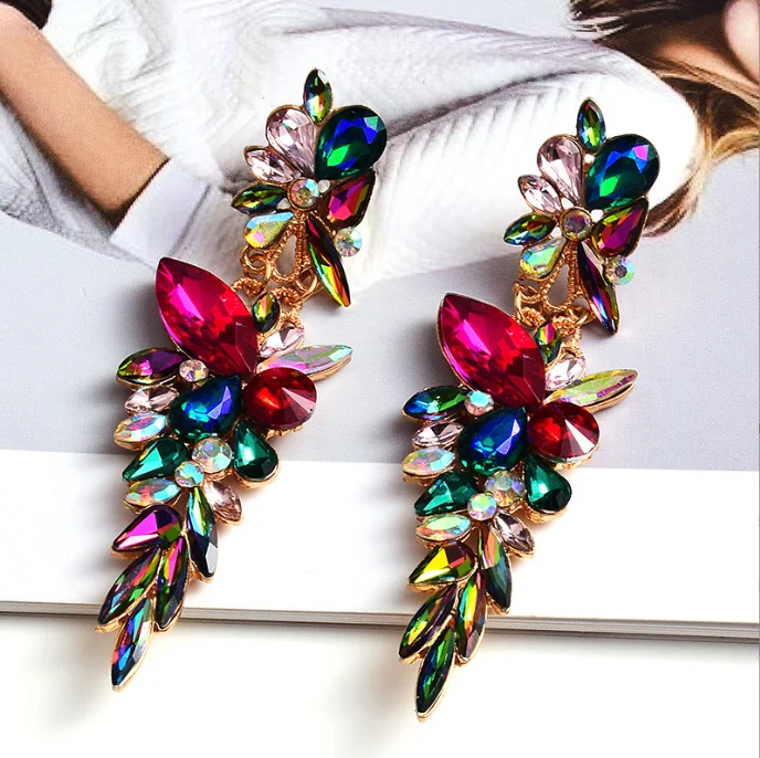 New Arrival Long Classic Colorful Crystal Dangle Drop Earrings High-Quality Vintage Pendant Metal Jewelry Accessories For Women
New Arrival Long Classic Colorful Crystal Dangle Drop Earrings High-Quality Vintage Pendant Metal Jewelry Accessories For Women