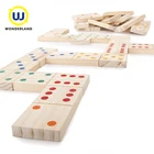 Domino Set Wooden Dominoes Portable Custom Kids Educational Wooden Domino Game Set