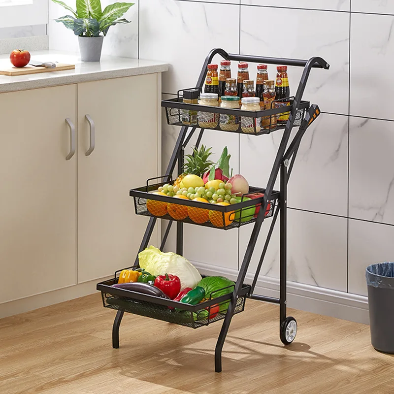 3-Layer Storage Rack Trolley Sturdy Four-wheel Rolling Trolley Kitchen Storage Rack
3-Layer Storage Rack Trolley Sturdy Four-wheel Rolling Trolley Kitchen Storage Rack