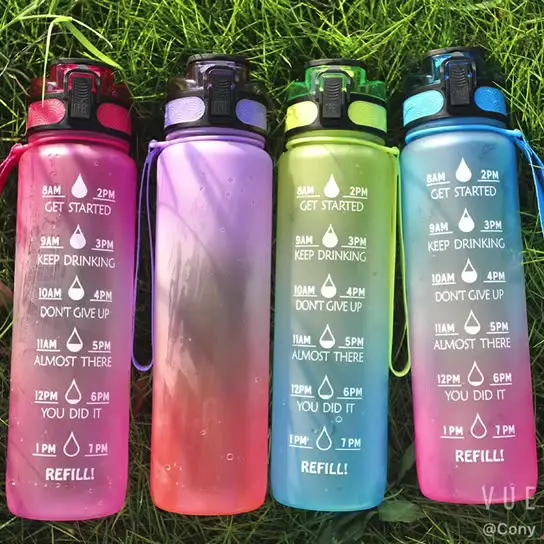 Sports Fitness Workout Plastic Tritan Water Bottle With Time Markings & Measurements 1000ml/32oz Motivational Water Bottle
Sports Fitness Workout Plastic Tritan Water Bottle With Time Markings & Measurements 1000ml/32oz Motivational Water Bottle