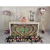 Led Lights Glass Top Wooden Heart Shaped Base Party Table For Wedding And Event