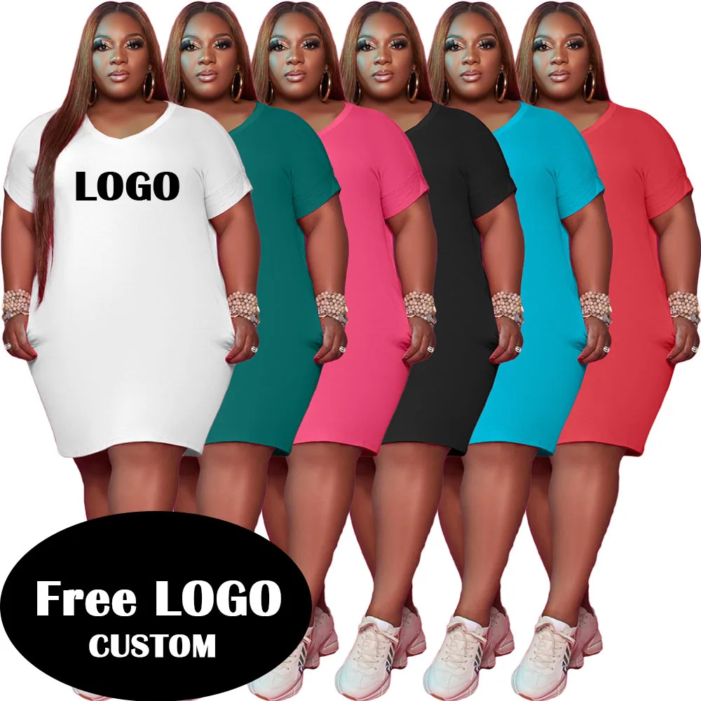 Free LOGO Custom LOGO 2021 Summer Women's fashion dress with round neck in solid color and large size loose style breathable, As picture
Free LOGO Custom LOGO 2021 Summer Women's fashion dress with round neck in solid color and large size loose style breathable, As picture