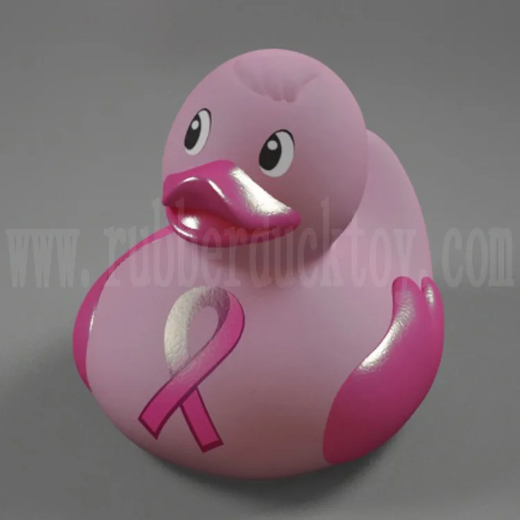 Breast Cancer Ribbon Rubber Duck Ribbon Awareness Rubber Duck Toy