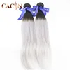 Top quality gray remy brazilian virgin human hair extensions,mixed gray human hair weave jerry curl