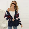 Light Blue Sweater With Special Printing Korean Women Winter Clothes Sweaters For Woman Cardigan Angora