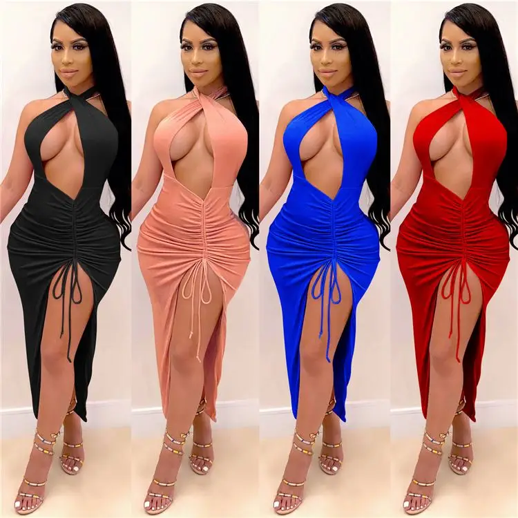 2021 women clothing dress long bodycon solid color hanging neck sexy backless dresses D97367
2021 women clothing dress long bodycon solid color hanging neck sexy backless dresses D97367
