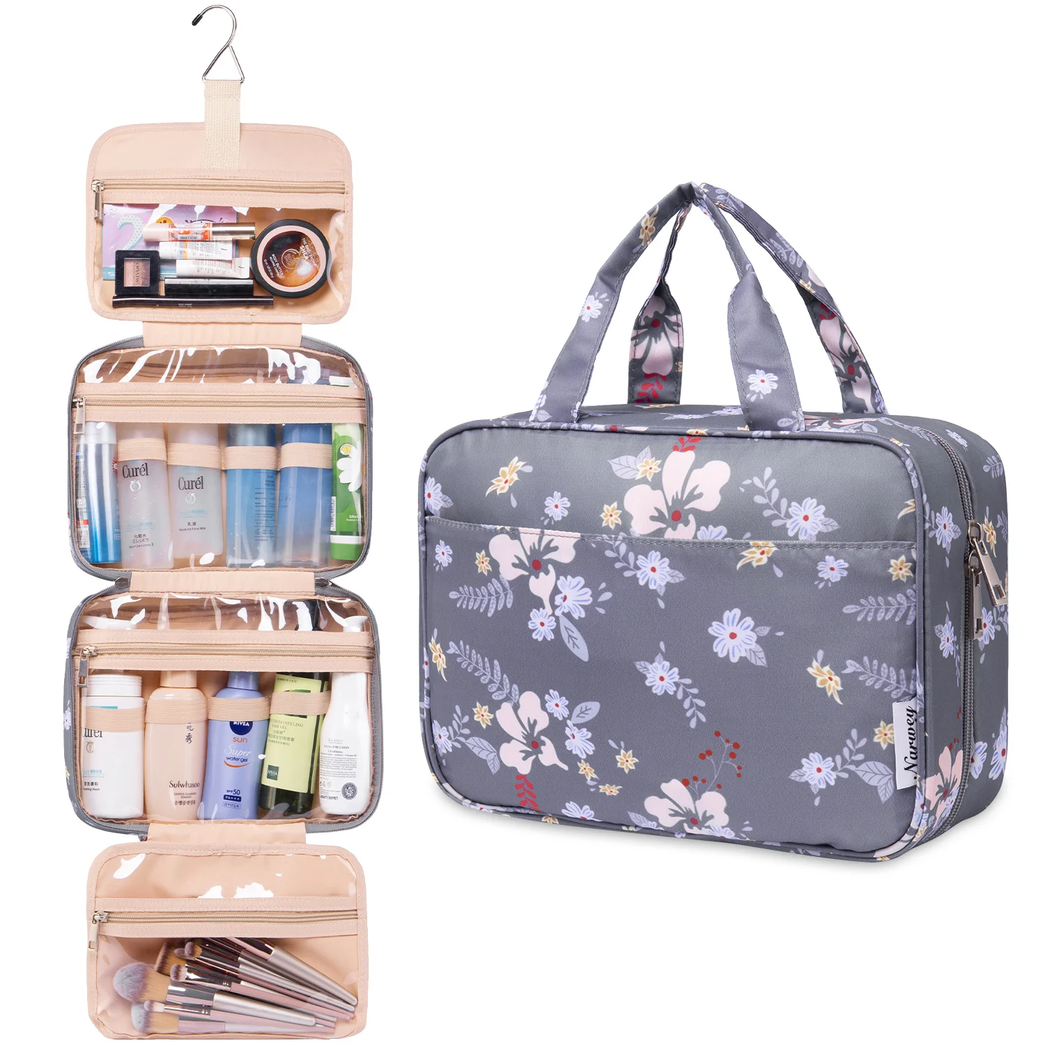 NARWEY Elegant Design Women Travel Makeup Organizer Waterproof Shower bag Multifunction Travel Toiletry Bag, As picture
NARWEY Elegant Design Women Travel Makeup Organizer Waterproof Shower bag Multifunction Travel Toiletry Bag, As picture