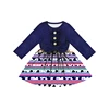 Dairy Cow Pattern With Colorful Stripe Long Sleeve Fashion Style Crochet Dress Baby