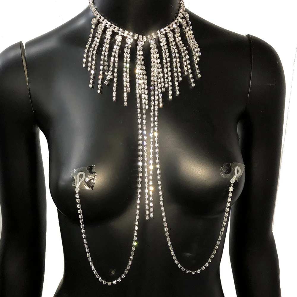 Luxury Rhinestone Nipple Bra Chain Body Jewelry Adjustable Sexy Metal Body Chain for Women Bikini Beach Decoration Jewelry
Luxury Rhinestone Nipple Bra Chain Body Jewelry Adjustable Sexy Metal Body Chain for Women Bikini Beach Decoration Jewelry