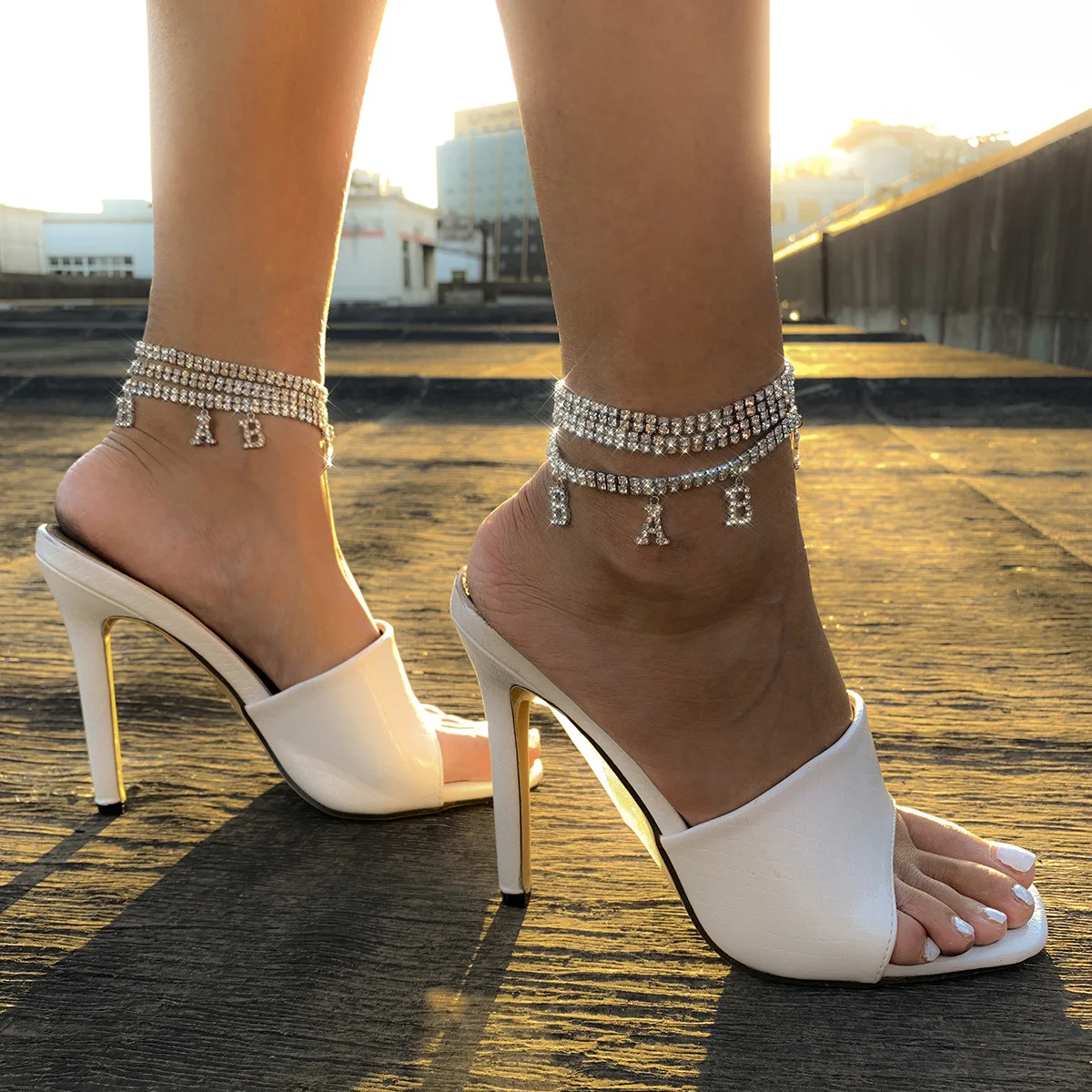 3pcs European Trendy Silver Plated Multilayer Rhinestone Tennis Chain Anklet Bracelet Crystal Letter Baby Charm Anklet set
3pcs European Trendy Silver Plated Multilayer Rhinestone Tennis Chain Anklet Bracelet Crystal Letter Baby Charm Anklet set