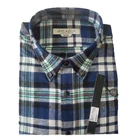 custom 100% cotton pointed collar plaid flannel shirt for men