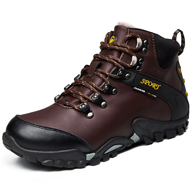 New cotton boots outdoor snowshoes men's high top fleece boots winter warm casual hiking shoes, Black, brown
New cotton boots outdoor snowshoes men's high top fleece boots winter warm casual hiking shoes, Black, brown