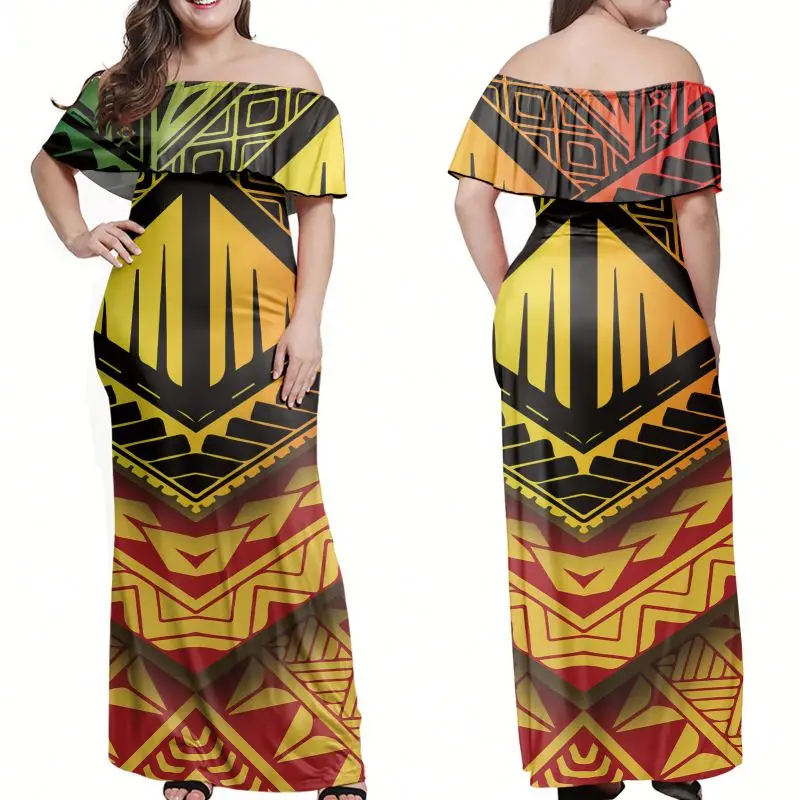 Yellow Maxi Dress Women 2021 Polynesian Tribal Red/Yellow/Black Pattern Floor Length Off Shoulder plus size essential dress, Customized color
Yellow Maxi Dress Women 2021 Polynesian Tribal Red/Yellow/Black Pattern Floor Length Off Shoulder plus size essential dress, Customized color