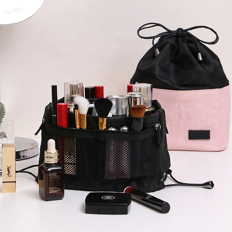 Lazy women brushes storage bags portable large capacity washable drawstring bag hot sale string pouch, Black/pink
Lazy women brushes storage bags portable large capacity washable drawstring bag hot sale string pouch, Black/pink
