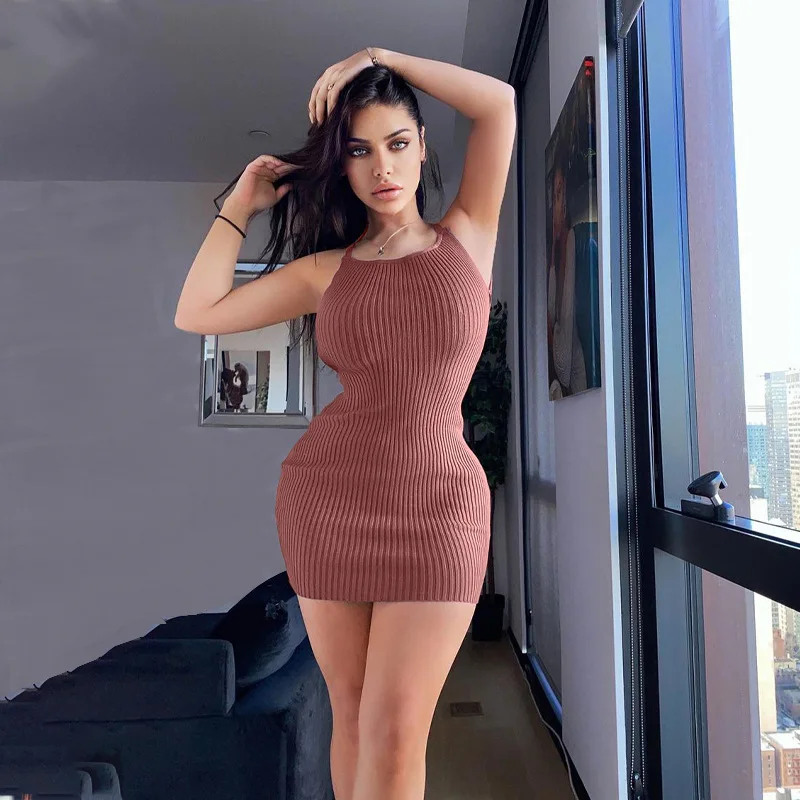 Wholesale new skinny 2021 women casual dresses solid bodycon backless mini sleeveless dress for sexy lady, Photos show
Wholesale new skinny 2021 women casual dresses solid bodycon backless mini sleeveless dress for sexy lady, Photos show