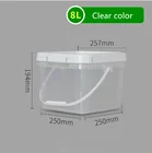 Thicken Food Grade 8L Plastic Bucket With Lid Square Sealed Ice Cream Jam Multipurpose Storage Barrel