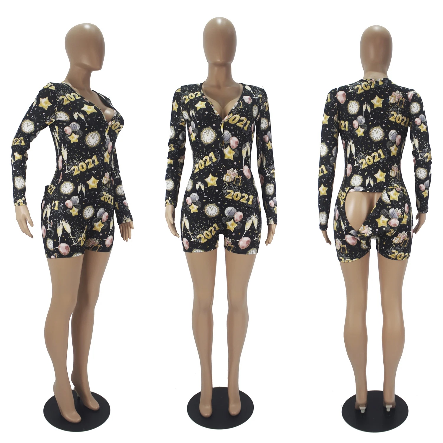 2021 Short Pants New Year Birthday Squad Onesie With Butt Flap Holiday Butt Flap Onsies For Women, Black
2021 Short Pants New Year Birthday Squad Onesie With Butt Flap Holiday Butt Flap Onsies For Women, Black