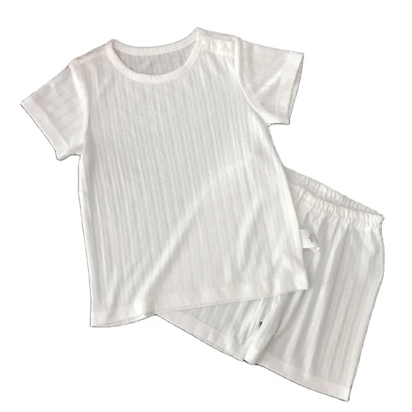 Bamboo fiber kids summer sets two piece unisex kids clothing Baby boys and girls plain dye home wear 2pcs sets
Bamboo fiber kids summer sets two piece unisex kids clothing Baby boys and girls plain dye home wear 2pcs sets