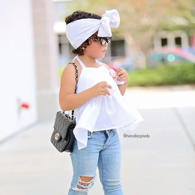 2-7 Years Toddler Kid Baby Girl Clothes Sets White Backless Halter Tops+long Denim Pants Outfits Summer 2pcs Set
2-7 Years Toddler Kid Baby Girl Clothes Sets White Backless Halter Tops+long Denim Pants Outfits Summer 2pcs Set