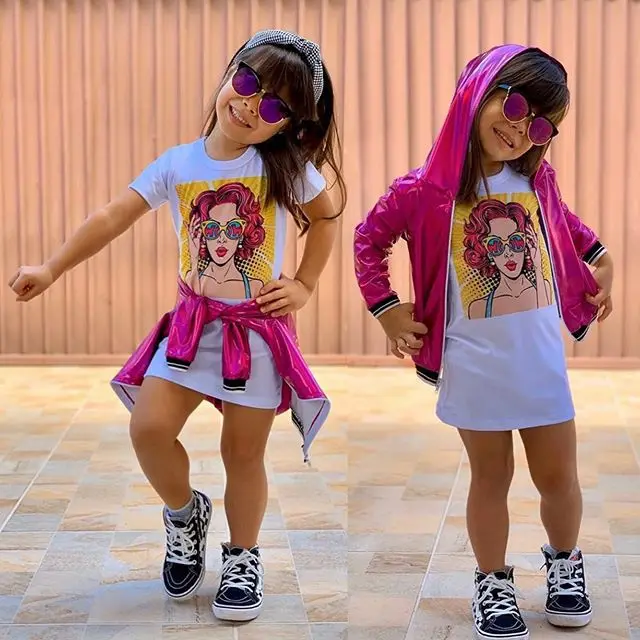 Autumn Toddler Girls 2 Piece Outfits Short Sleeve T-shirt Dress With Jacket Coat Casual Fall Outfits Set, As picture
Autumn Toddler Girls 2 Piece Outfits Short Sleeve T-shirt Dress With Jacket Coat Casual Fall Outfits Set, As picture