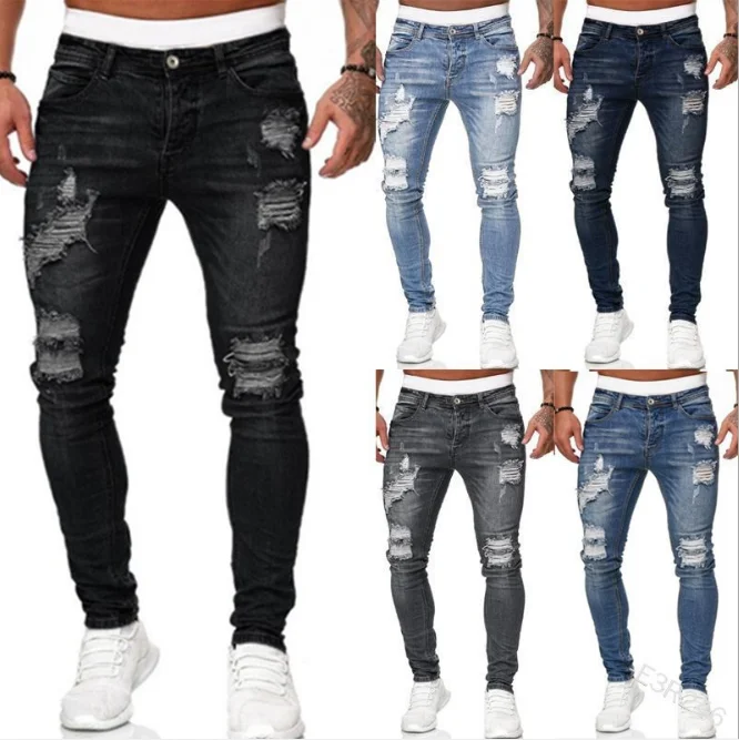 2020 new men's trousers have holes, white slim jeans, fashion for men to do the old thin leg trousers
2020 new men's trousers have holes, white slim jeans, fashion for men to do the old thin leg trousers