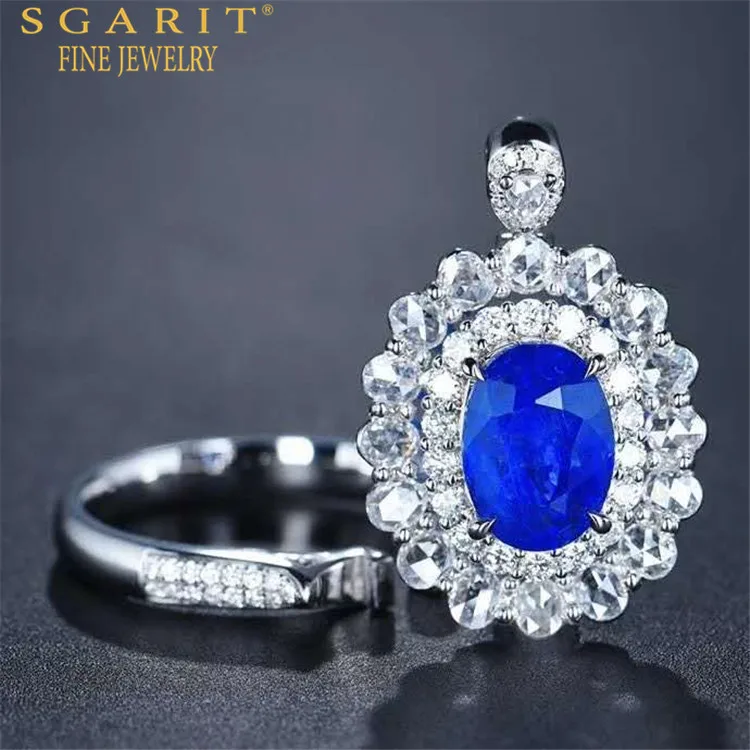 SGARIT dual use flower 18k gold jewelry model 4.62ct cornflower blue unheated natural sapphire necklace pendant ring
SGARIT dual use flower 18k gold jewelry model 4.62ct cornflower blue unheated natural sapphire necklace pendant ring