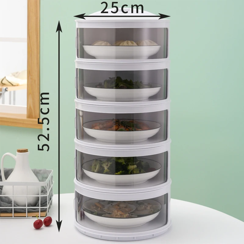 5 Layer stackable plastic food cover vegetable dust-proof kitchen dishes storage cover
5 Layer stackable plastic food cover vegetable dust-proof kitchen dishes storage cover
