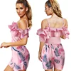 Women summer new large size two pieces camisole ruffles evening party dress