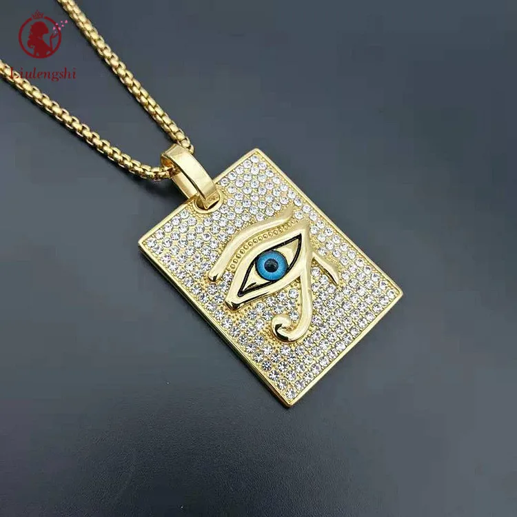 New Trendy Jewelry Blue Crystal Eye Necklace Stainless Steel Pave Rhinestone Cubic Zirconia Egyptian Eye Necklace
New Trendy Jewelry Blue Crystal Eye Necklace Stainless Steel Pave Rhinestone Cubic Zirconia Egyptian Eye Necklace