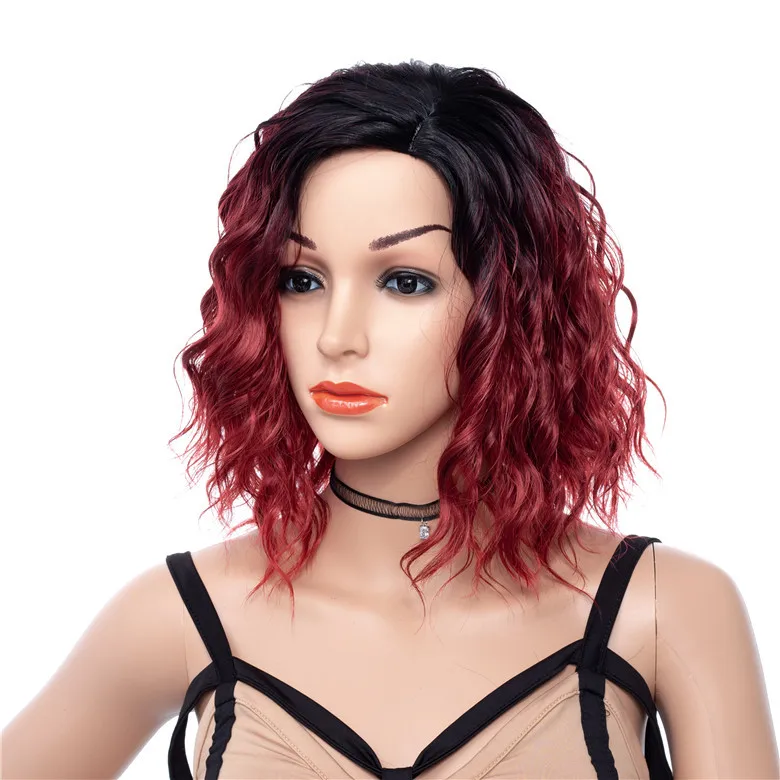 14 Inch Short Water Wave Bob Wig Synthetic Hair Ombre Natural black Short Bob Women Wigs Short Hair, R1b/39aj
14 Inch Short Water Wave Bob Wig Synthetic Hair Ombre Natural black Short Bob Women Wigs Short Hair, R1b/39aj