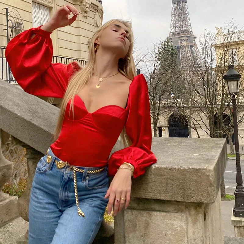 Red Vintage Puff Sleeve Shirt Women Black Sexy Tops And Blouses Women Long Sleeve Shirt Lady Clothing
Red Vintage Puff Sleeve Shirt Women Black Sexy Tops And Blouses Women Long Sleeve Shirt Lady Clothing