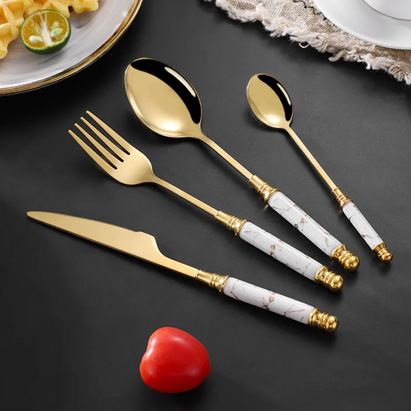 CHINA OEM FACTORY 4pcs Western Cutlery Stainless Steel High-Grade Ceramic Handle Tableware Set Gift 
CHINA OEM FACTORY 4pcs Western Cutlery Stainless Steel High-Grade Ceramic Handle Tableware Set Gift