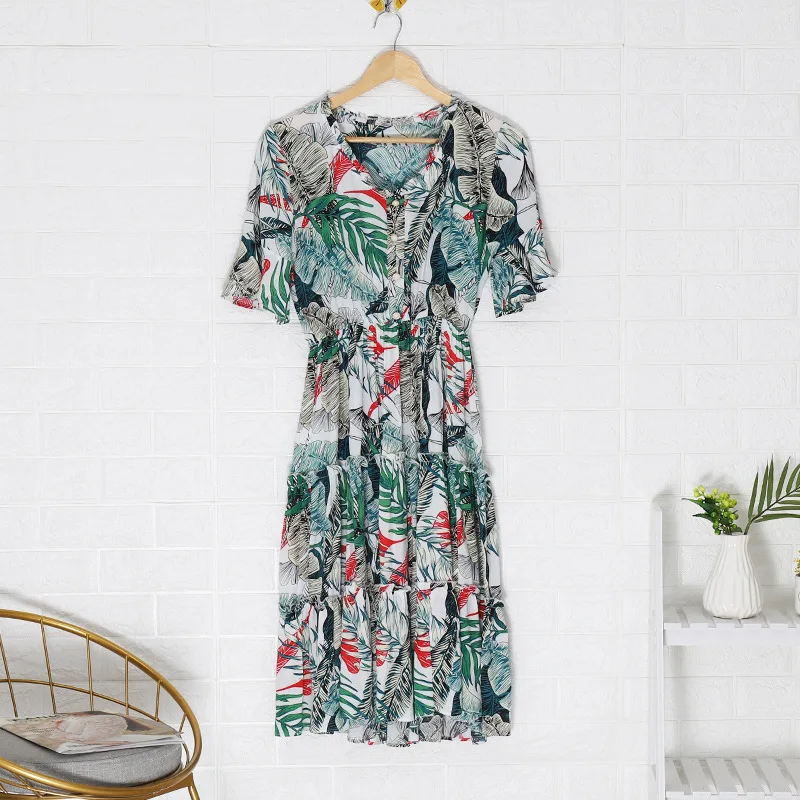 Holiday short sleeve one piece dress round neck belt romantic print one piece skirt clothing shein clothes, Shown
Holiday short sleeve one piece dress round neck belt romantic print one piece skirt clothing shein clothes, Shown
