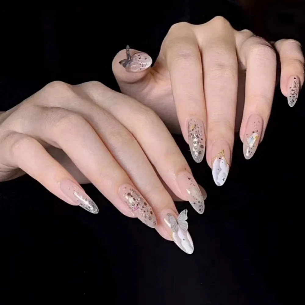 INS Hot Sale New Design Nail Art Press On Finger 3D Butterflies Fake Artificial Nails, Transparent
INS Hot Sale New Design Nail Art Press On Finger 3D Butterflies Fake Artificial Nails, Transparent