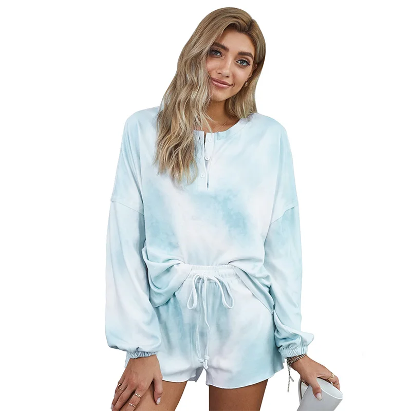 Tie Dye Loose Loungewear women Round Collar Women's Sleepwear Knit Loungewear set For Femme, Picture show and custom
Tie Dye Loose Loungewear women Round Collar Women's Sleepwear Knit Loungewear set For Femme, Picture show and custom